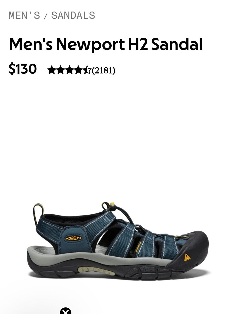 Keen Men's Newport H2 Sandal - Teal and Black